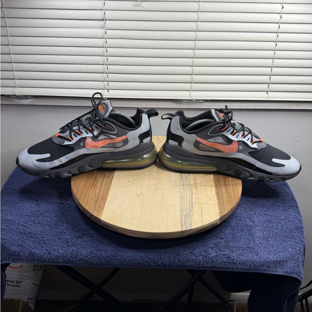 Nike Air Max React 270 React Black Gray Orange Sn… - image 5